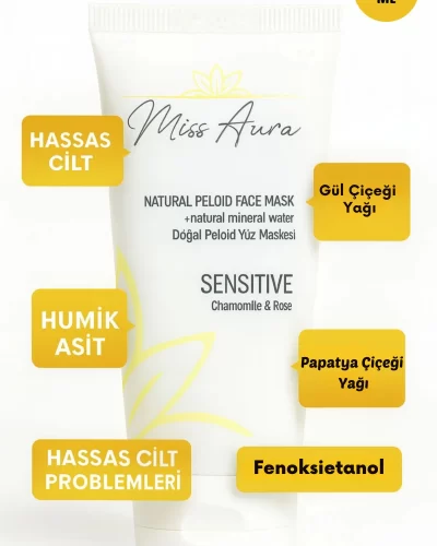 Sensitive Peloid Yüz Maskesi 150 ml | Hassas Ciltlere Uygun Yatıştırıcı & Arındırıcı Humik Asitli Maske