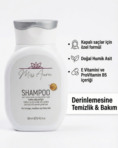 Kapalı Saçlar için Bakım Şampuanı – Termal Su ve Humik Asit İçerikli, 300 ml