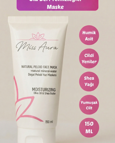Nemlendirici Yüz Maskesi Doğal Peloid Humik Asit, Zeytinyağı-Shea Yağı-Derin Nem-Cilt Yenileyici-150 ml